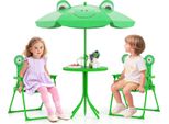 Costway Set Da Picnic Da 4 Pezzi, Tavolo Da Attività All'aperto Per Bambini Con 2 Sedie Pieghevoli Mobili Da Giardino A Misura Di Bambino Per Bambini Da 3 A 6 Anni
