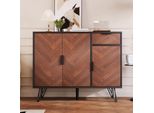 Credenza Flieks, Mobile Contenitore Con Cassetto, Cassettiera Per Sala Da Pranzo Soggiorno Corridoio, Mobile Effetto Legno, Colore Legno Nero