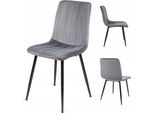 Ekspand | Sedia Da Pranzo LR-2023 - Grigio Chiaro - Velluto Di Alta Qualità - Design Moderno - Confortevole - Sedia