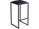 Ferro Sgabello Da Bar 64 Cm Nero - Sgabello Da Bar Moderno In Metallo Senza Schienale In Stile Loft Con Seduta Imbottita