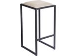 Ferro Sgabello Da Bar 64 Cm Ecrù - Sgabello Da Bar Moderno In Metallo Senza Schienale In Stile Loft Con Seduta Imbottita