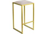 Ferro Sedia Da Bar 64 Cm Oro - Ecrù - Sedia Da Bar Moderna In Metallo Senza Schienale In Stile Loft Con Seduta Imbottita
