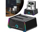 Docking Station Clone 2,5", 3,5"" Sata 2X Hdd Ssd 2X 22TB, Cavo USB-A/USB-B 3.0 Reagle"