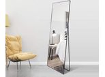 Fortuna Lai Specchio Verticale 150X40Cm, Specchio Rettangolare A Figura Intera Con Cornice In Metallo Nero, Specchio Hd Per Spogliatoio O Soggiorno