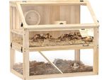 Pawhut Gabbia Per Criceti In Legno Gabbia Per Roditori A 3 Livelli Gabbia Per Roditori Gabbia Per Piccoli Animali Con Coperchio Incernierato Ruota Di Scorrimento E Accessori, Gabbia Per Piccoli Animali Gabbia In Legno Per Criceti Criceto Nano 80 X 50 X 76 Cm Legno Naturale