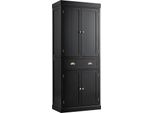 Mobile Da Cucina In Legno Costway, Mobile Buffet Con Ripiani Regolabili, 4 Ante E Cassetti, Mobile Alto Da Cucina A Buffet 76 X 40 X 183 Cm, Nero