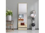 Specchio Da Terra Fortuna Lai 162X53Cm, Specchio Rettangolare A Figura Intera Con Cornice In Metallo Dorato, Specchio Hd Per Spogliatoio O Soggiorno