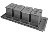 Cestino Ekotech 9123 Practiko 1200 Inserto 3X 15 + 2X 7 Litri Grigio Scuro Estraibile Altezza 300