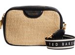 Ted Baker Borsa A Tracolla Bardas Webbing Faux Raffia Camera Crossbody Bag Black Nero