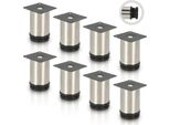 Aopunly Set Di 8 Gambe Per Mobili Set Di Gambe Per Tavoli Gambe Per Divani Gambe Per Mobili Supporti Per Letti Gambe Per Divani Gambe Per Armadietti Gambe Per Mobili Gambe In Acciaio Inox 100Mm