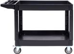 Carrello Di Servizio Universale Succebuy, 2 Ripiani, Portata 257 Kg, Robusto Carrello In Plastica Con Ruote Girevoli A 360° (2 Con Freno), Ampi Ripiani Con Bordo, Ideale Per Magazzino, Garage