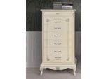 Casa Padrino Cassettiera Barocca Con 7 Cassetti Panna / Argento H. 135 Cm - Italy