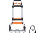 Succebuy Carrello Portasacchi, Pieghevole, Portata 138 Kg, Carrello Portatile In Alluminio, Carrello Trasformabile Con Manico Telescopico, Ruote In Pp+Tpr Per Traslochi, Stoccaggio