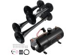 Succebuy Set Di Trombe Da Treno, 4 Trombe Ad Aria Compressa, 150 Db Per Pick-Up, Compressore Da 12 V 120 Psi, Serbatoio Da 0,8 Galloni Con Manometro Per Auto, Camion, Furgoni, Imbarcazioni