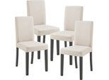 Sedia Da Pranzo 'Hamburg' Set Di 4 Sedie Imbottite Gambe In Legno Beige
