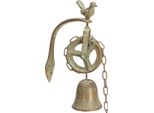 Antica Campana Da Parete In Metallo Decorazione Vintage Appesa Patina