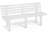 3.12 Panchina Da Giardino In Plastica Orchidea - Circa 145 X 49 X 74 Cm - Colore: Bianco