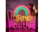 Luce Led Neon, Applique Decorativa, Pensa All'arcobaleno Positivo, Colorata, Circa 31 X 33 X 2 Cm