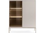 Cassettiera In Vetro Ilaria - Cashmere / Rovere Wotan