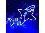 Luce Led Neon, Applique Decorativa, Squalo, Blu Squalo, Circa 43 X 25 X 2 Cm