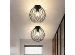 Zmh Faretto Da Soffitto Nero Lampada Da Corridoio Lampada Da Soggiorno Retrò 1 Fiamma Plafoniera Piccola Plafoniera Industriale Con Presa E27 Max.40W Lampada Da Cucina Metallo Per Soggiorno Sala Da Pranzo Camera Da Letto Cucina Ø 25Cm