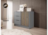 Cassettiera Stretta Combinata Marfa - Rovere Artigianale / Grigio