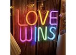 Luce Led Neon, Applique Decorativa, Love Wins, Colorata, Circa 30 X 20 X 2 Cm