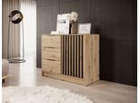 Cassettiera Stretta Combinata Marfa - Rovere Artigianale / Nero