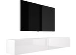 Cabinet Tv : Bianco Opaco / Bianco Lucido, (2 X 100 Cm) X 34 X 32 Cm