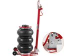 Succebuy Martinetto Pneumatico, 3 Tonnellate/6600 Libbre, Martinetto Pneumatico A Tre Sacche, Sei Tubi In Acciaio, Solleva Fino A 17,7", Martinetto Pneumatico Fast 3-5 S, Manico Lungo Regolabile, Per Auto, Garage, Riparazioni, Rosso"