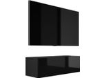 Cabinet Tv : Nero Opaco / Nero Lucido, 100 X 34 X 32 Cm