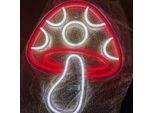 Luce Led Neon, Applique Decorativa, Fungo, Rospo Rosso Bianco, Circa 33 X 27 Cm