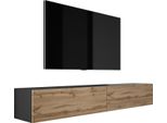 TV-SCHRANK : Nero Opaco / Rovere Wotan, (2 X 100 Cm) X 34 X 32 Cm