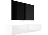 Cabinet Tv : Bianco Opaco/Bianco Lucido, 170 X 34 X 32 Cm
