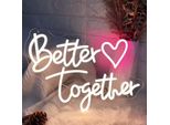 Luce Led Neon, Applique Decorativa, Better Together, Bianco Rosa, Circa 40 X 30 X 2 Cm