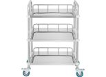 Succebuy Carrello Da Laboratorio In Acciaio Inox Con 3 Ripiani E Rotelle, Carrello Dentale Per Clinica, Laboratorio, Ospedale, Salone, 26,38 "X15,55 ""X34,13"""