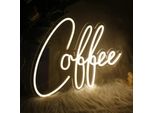 Luce Led Neon, Applique Decorativa, Caffè, Luce Bianca, Circa 40,5 X 30 X 2 Cm