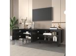 Mobile Tv Merax Con 4 Ante E Ripiani Regolabili, Lavagna Tv Scandi Tavola Tv Porta Tv, 175X38X56Cm, Nero