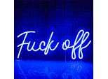Luce Led Neon, Applique Decorativa, Fuck Off, Blu, Circa 44 X 20 Cm