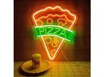 Luce Led Neon, Applique Decorativa, Pezzo Per Pizza, Arancione Verde, Circa 30 X 25 X 2 Cm