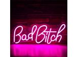 Luce Led Neon, Applique Decorativa, Bad Bitch, Rosa, Circa 18,5 X 42,5 Cm