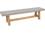 Panchina Da Giardino - 180X40X45 Cm - Legno D'acacia - Seduta In Polystone
