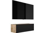 Cabina Tv: Rovere Wotan / Nero Opaco, 100 X 34 X 32 Cm