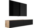 Cabina Tv : Rovere Wotan / Nero Opaco, 170 X 34 X 32 Cm