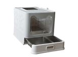 Wisfor Lettiera In Acciaio Inox Lettiera Per Gatti Con Coperchio Scoop, Lettiera Pieghevole Con Cappuccio, 38,3 X 48,5 X 38,5 Cm
