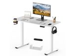 Sanodesk Scrivania Elettrica Regolabile In Altezza Con 4 Funzioni Di Memoria, Protezione Anticollisione, Portata 70 Kg, Con Gancio E Contenitore 110X54 Cm (Bianco)