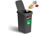 Novaliv Cestino Per Rifiuti 10L Con Coperchio 2In1, Coperchio A Cerniera E Coperchio Girevole, Elegante Cestino Antiodore Per Bagno Cucina Casa Ufficio, Cestino Per Rifiuti Cestino Per Rifiuti Di Plastica