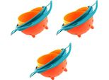 Set Di 3 Ciotole Girevoli A Prova Di Fuoriuscita Ciotola Per Bambini Con Coperchio - Ciotola Per Bambini A 360° - Ciotola Per Spuntini Senza Fuoriuscita - Piatto Per Bambini Ruotabile A 360 Gradi, Per Bambini E Neonati