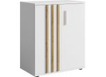 Cassettiera Con Ante Vanadilo 1 - Rovere Artigianale / Bianco