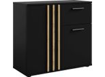 Cassettiera Combinata Vanadilo 4 - Rovere Artigianale / Nero